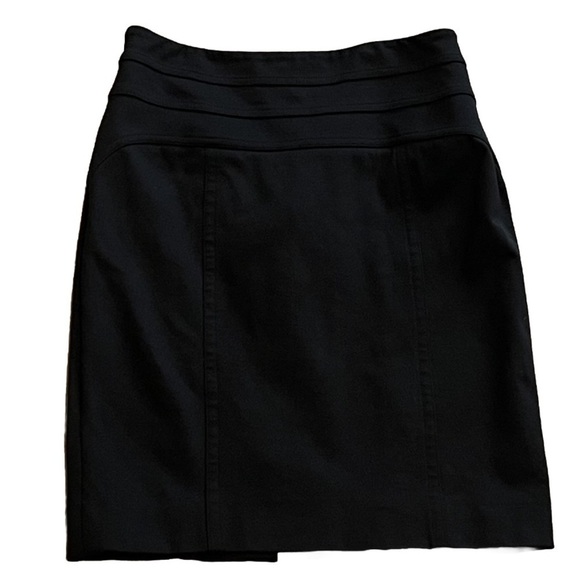 INC International Concepts High Rise Stretch Mini Solid Black Pencil Skirt Sz 4 - Picture 1 of 8